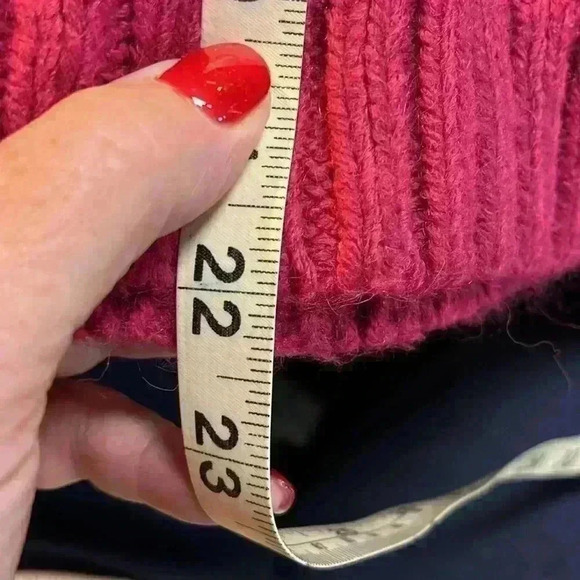 Universal Thread Womens Sweater Dark Pink Tan XL Raglan Sleeves Cropped Chunky - Picture 10 of 11